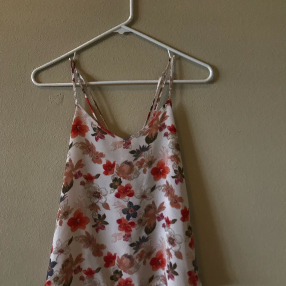 floral sheer cross back tank top from hollister